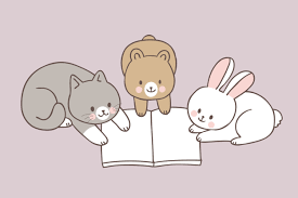 Download 1,234 cartoon reading free vectors. Cartoon Cute Animals Reading Book Vector Download Free Vectors Clipart Graphics Vector Art