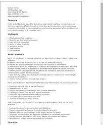 Electronic Assembler Resume Template Best Design Tips Myperfectresume