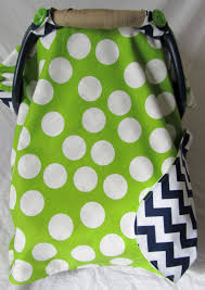 Baby Car Seat Cover Canopy For Boy Or Girl In Lime Green And Navy Blue 38 00 Via Etsy Baby Car Seats Carseat Cover Infant Car Seat Cover