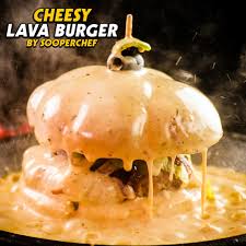 Rather than melting a slice of cheese on top, these stuffed burgers ooze a melted cheddar cheese and whiskey filling from within each patty. Sooperchef Lava Burger Restaurant Style Lava Cheese Burger Recipe By Soooperchef Facebook