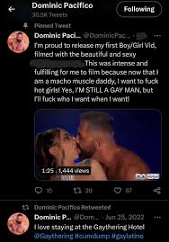 Gay 4 Gay Porn stars) 2018 on X: I said before theres a virus in the gay  adult industry and its heteronomative influence EX gay potn star  @DominicPacifico is putting it on