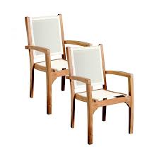 Magnifique chaise en teck massif non recyclé. Lot De 2 Fauteuils En Teck Massif Et Assise Et Dossier En Textilene Couleur Ivoire 55 2x57x91 5cm Summer Chaises Fauteuils Bancs Exterieurs Pier Import