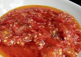 Haluskan dan campur semua bumbu kacang kecuali air panas dan air asam jawa. Sambal Merah Padang Sari Bundo Masakan Padang Cute766
