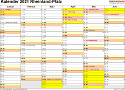 Nachstehend finden sie die kalender für 2027 für deutschland und alle bundesländer zum ausdrucken. Kalender 2021 Rheinland Pfalz Ferien Feiertage Pdf Vorlagen