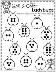 Roll And Color Bugs Counting Spring Preschool Worksheet Preschool Bugs Bugworksheets Preschoolworkshe Bug Activities Preschool Bugs Crafts Bugs Preschool