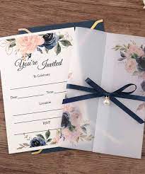 Navy Blue Wedding Invitations Cards With Envelopes And Printed Inner Sheets Wedding Invitation Envelopes Bridal Shower Invitations Wedding Invitation Kits