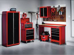 Our professional grade saber cabinets are a great addition to any shop at any level. Garage Organization Ideas Black Red Modern Cabinets Craftsman Garage Storage Cabinets Garage Storage Garage Organization