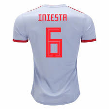 2018 World Cup Jersey Spain Away Iniesta Replica Grey Shirt World Cup Jerseys Iniesta Soccer Jersey