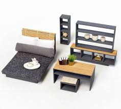 Dollhouse game room & bar. 1 12 Scale Boxy 2 Furniture Modern Contemporary Dollhouse Etsy