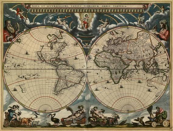 Antique World Map, Old World Map, Digital Map Print, Vintage Map, Vintage Map Print, Ancient Maps, Old Maps, Old Map Print, Antique Map
