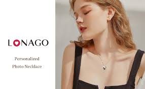 LONAGO Full Color Photo Personalized Necklace 925 Sterling Silver Custom  Picture Necklace (Heart Double Photo-rose gold) : Amazon.co.uk: Fashion
