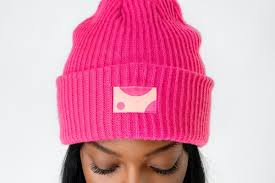 Download Premium Psd Of Black Woman Wearing A Hot Pink Beanie Mockup In 2020 Pink Beanies Black Women Hot Pink