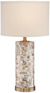 Margaret Mother Of Pearl Tile Cylinder Table Lamp Y4778 Lamps Plus Table Lamp Lamp Pearl Tile