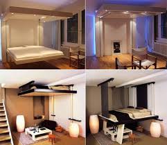5 Best Retractable Ceiling Beds One Room Twice The Space Ceiling Bed Studio Apartment Decorating Bedroom Interior