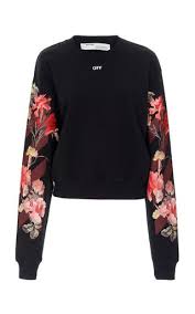 Black And White Sweatshirt Womens Women S Off White C O Virgil Abloh Moda Operandi Off White Sweatshirt Sweatshirts Jersey Sweatshirt