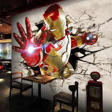 We have an extensive collection of amazing background images carefully chosen by our community. 3d View Iron Man Wallpaper Giant Wall Murals Cool Photo Wallpaper Boys Room Decor Tv Background Wall Bedroom Hallway Kids Room Wallpapers Aliexpress