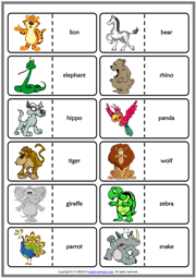 wild animals esl vocabulary worksheets