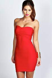 boohoo faye bandage bandeau bodycon dress