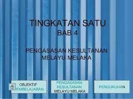 Pemilihan melaka sebagai pusat kerajaan baru oleh parameswara berkait rapat dengan kedudukan strategiknya sebagai sebuah pelabuhan di selat melaka, iaitu di muka sungai bertam. Sejarah Tingkatan 1 Bab 4 Pengasasan Kesultanan Melaka