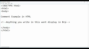 Html coding is helpful in giving some idea. How To Comment Example In Html Youtube