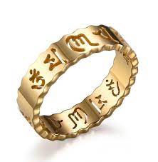 Buddhist Gold Plating Hollow Out Ring Sanskrit Om Mani Padme Hum Band Size 6 10 Ebay Mens Stainless Steel Rings Steel Jewelry Men Stainless Steel Jewelry