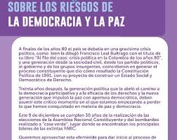 Nuevo acuerdo de paz aplazado por partido centro democrático. Llamamiento A La Cumbre Por La Democracia