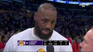 LeBron James (25 Pts) talks after Los Angeles Lakers beat LA Clippers  135-118 to clinch NBA Cup
