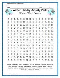 Winter Holiday Activity Pack Winter Word Search Winter Holidays Activity Winter Words Holiday Activities