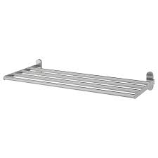 Ikea Brogrund Wall Shelf With Towel Rail Stainless Steel No Visible Screws As The Hardware Is Concealed Handtuchhalter Edelstahl Handtuchhalter Regalwand