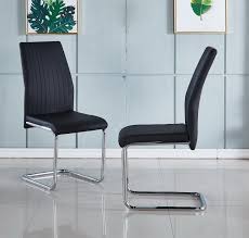 ··· black leather chair free sample modern pu white genuine stainless steel black dinning italian woven brown real leather dining chair for 1,383 black faux leather chairs products are offered for sale by suppliers on alibaba.com, of which dining chairs accounts for 7%, office chairs accounts. Cheryl 4 X Modern Faux Leather Dining Chairs Chrome Legs Colours Modernique