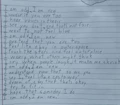Autistic Boy Writes Moving Poem About How Odd He Is For A School Assignment Leaves Teacher In Tears Writing Poems Autism Poems Poems About Life