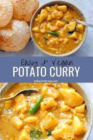 Potato Curry With Poori Aloo Poori Recipe Vegan Curry Recipes Indian Food Recipes Vegetarian Potato Curry