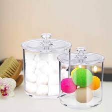 Our bathroom apothecary jar set includes 3 acrylic apothecary jars, 1 large, 1 medium, 1 small clear dispensers for cotton balls, cotton rounds, cotton swabs, bath salt, etc. Much Premium Acrylic Apothecary Jars Clear Plastic Bathroom Canisters With Lid Storage Organizer For Cotton Ball Swab Q Tips Rounds Bath Bomb Salts Set Of 3 Buy Online At Best Price In Uae Amazon Ae