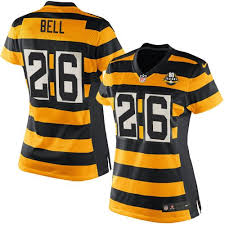 Le'veon bell will not play this season after failing to report to the steelers by the week 11 deadline. Real Nike Steelers 26 Le Veon Bell Yellow Black Alternate Women S Stitched Nfl Elite Jersey Offer With Cheap Price And Free Shipping
