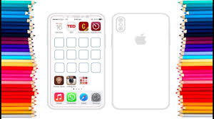 1024x900 cell phone coloring page for download mobile pages kids. How To Color Apple Iphone X Colouring Pages Video For Kids Youtube