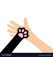 Hand Arm Holding Cat Dog Paw Print Leg Foot Close Vector Image Dog Paw Print Paw Print Dog Paws