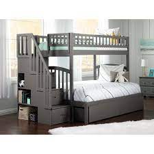 Which makes those midnight potty trips easier and safer. Westbrook Staircase Bunk Twin Over Full With 2 Urban Bed Drawers In Grey On Sale Overstock 24168300