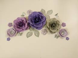 Bridal shower gift etiquette can be tricky. Purple Siver Paper Flowers Wall Decor Baby Shower Gift Etsy