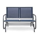 48 in  2-Person Blue Iron Textilene Outdoor Glider with Armrests RS001-LS Nuu Garden