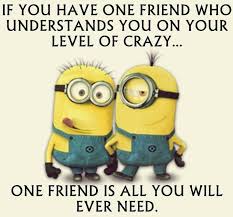 Shop at amazon fashion for a wide selection of clothing, shoes, jewelry and watches for both men and women at amazon.com. If You Have One Friend Who Understands You On Your Level Of Crazy One Friend Is All You Will Ever Need Funny Minion Quotes Minion Jokes Minion Quotes