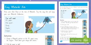Make a tail for the kite by cutting out a ribbon and tape it at the end of the kite. Matariki Kite With Easy Craft Instructions Teacher Made