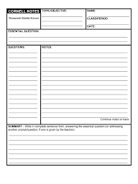 This note taking template has five boxes without labels. Roosevelt Cornell Notes Template Fill Online Printable Fillable Blank Pdffiller