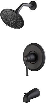 Matte black gibson pressure balance tub and shower faucet with lever handle. Matte Black Bathroom Shower Faucet With Tub Spout Touch Clean 6 Spray Shower Head Shower Combo System Trim Ki In 2021 Shower Faucet Tub Spout Bathroom Shower Faucets