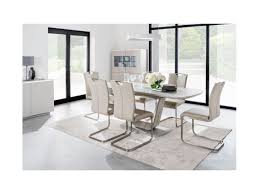 Find the perfect dining table and chairs combo with our rundown of some unique and chic pairings, plus tips for getting the details right. Vida Living Lazzaro Extending Dining Table And Chairs White Gloss And Taupe