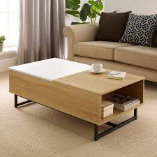 Find a great selection of wood coffee tables, metal accent tables, storage tables & more. Oak White Wooden Coffee Table With Lift Up Top Storage Area And Magazine Shelf Ebay