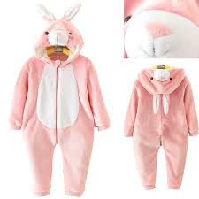Baby Unisex Girl Toddler Onesies Pink Rabbit Romper Jumpsuit Pajamas Moda Para Bebes Moda Osos