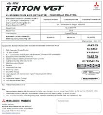 Setting up a company in malaysia using sdn bhd structure is the best choice for an entrepreneur. Triton Vgt Mt Pricelist Paul Tan S Automotive News