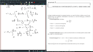 Ne punem problema extinderii no¸iunii de sum x ∞ în acest fel seria an este perfect determinat˘ de sirul sumelor a ¸ n=1 x ∞par¸iale (sn )n∈n∗. Seminar 3 Serii De Numere Reale Pozitive Èi Serii Alternante Youtube