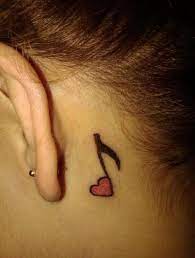 The music notes are the most prominent and most broadly dispersed of the music tattoo designs. I Heart Music Love It Back Ear Tattoo Music Tattoo Designs Neck Tattoo