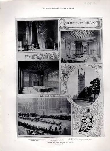 PRINT: "Scenes at the House of Lords". photoengravinga from The Illustrated London News, February 23, 1901 by Illustrated London News: Very Good Unbound (1901) 1st. | Dorley House Books, Inc.